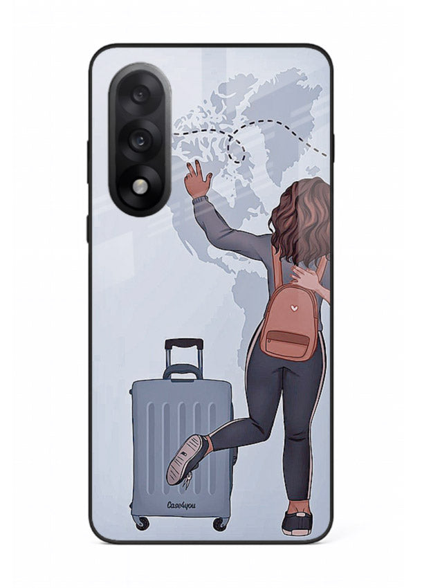 Girl Luggage Journey artwork OnePlus Nord 5 glass back cover