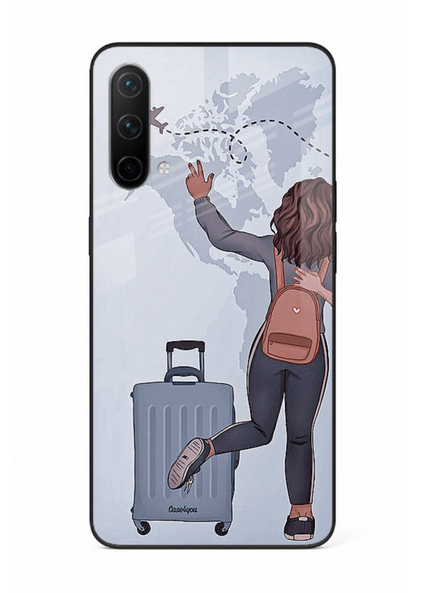 Girl Luggage Journey artwork OnePlus Nord CE 5G glass back cover