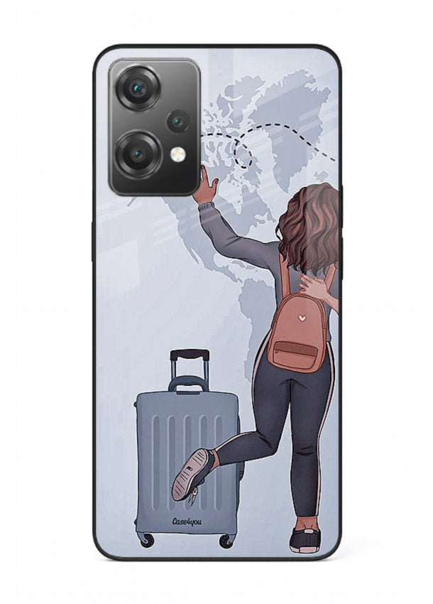Girl Luggage Journey artwork OnePlus Nord CE2 Lite 5G glass back cover