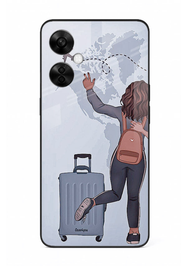 Girl Luggage Journey artwork OnePlus Nord CE3 Lite glass back cover