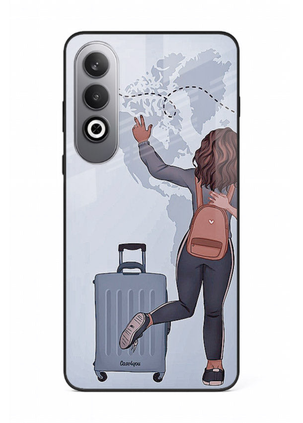 Girl Luggage Journey artwork OnePlus Nord CE4 glass back cover