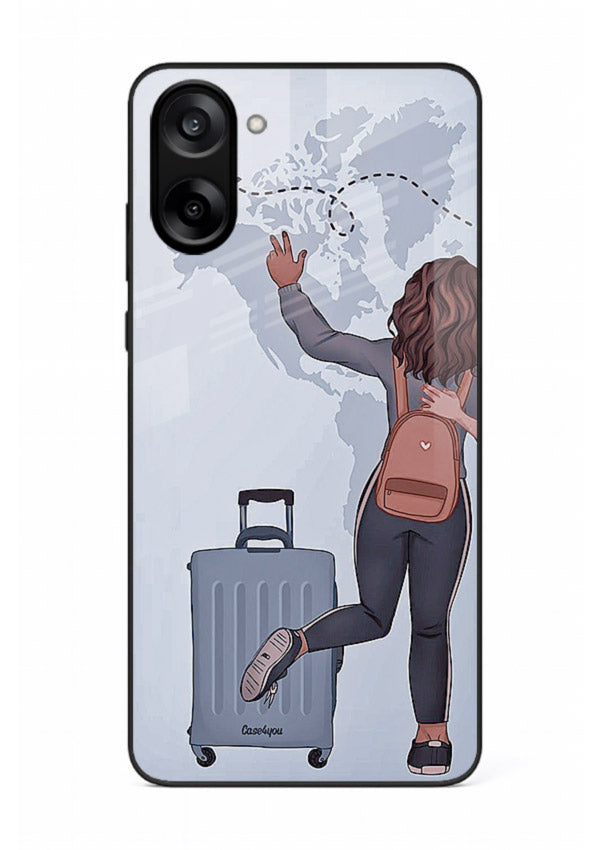 Girl Luggage Journey artwork OnePlus Nord CE5 glass back cover