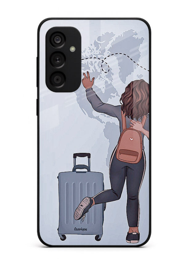 Girl Luggage Journey artwork Samsung F23 5G glass back cover