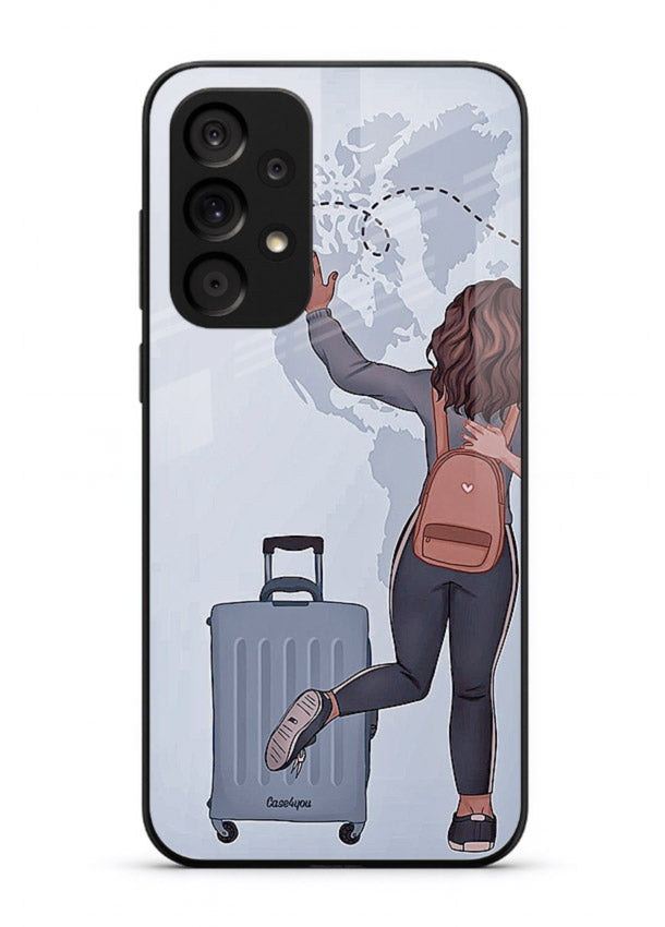 Girl Luggage Journey artwork Samsung A33 5G glass back cover