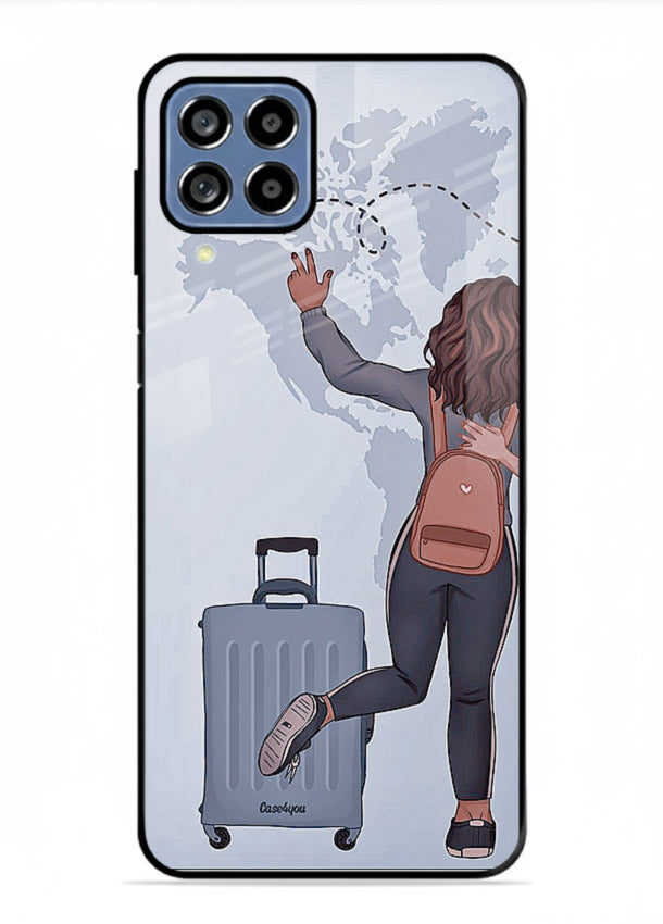 Girl Luggage Journey artwork Samsung M33 5G glass back cover