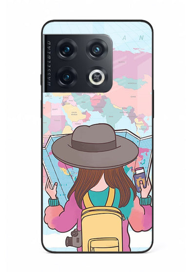 Girl With Map illustration OnePlus 10 Pro glass back cover