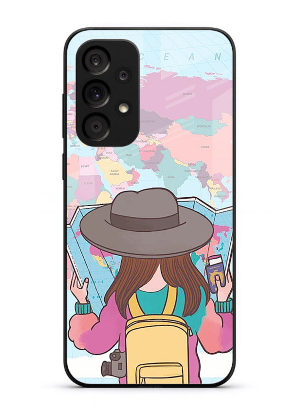 Girl With Map illustration Samsung A23 5G glass back cover