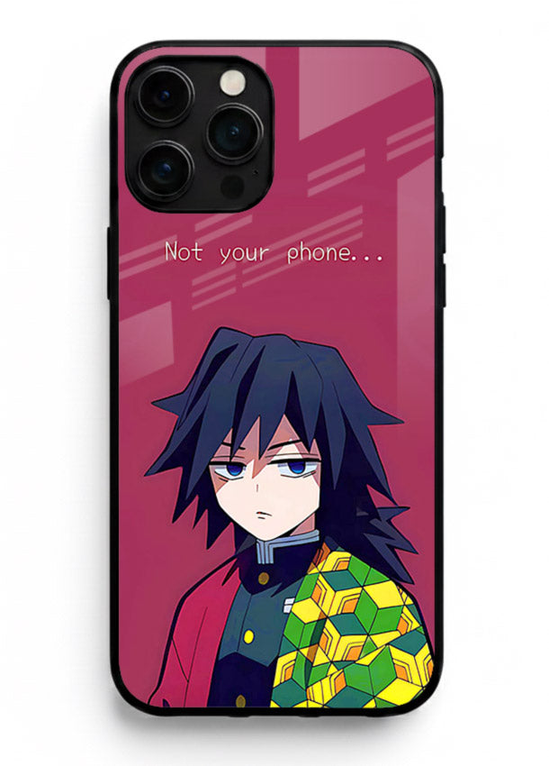 giyu water hashira demon slayer art iphone 13 pro max glass cover calm portrait case