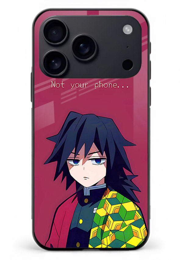 giyu water hashira demon slayer art iphone 17 pro max glass cover calm portrait case
