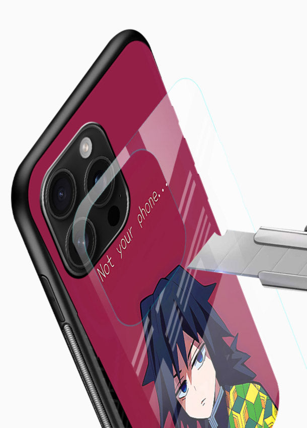 giyu water hashira demon slayer art glossy vibrant premium glass cover calm portrait case - Angle Blade