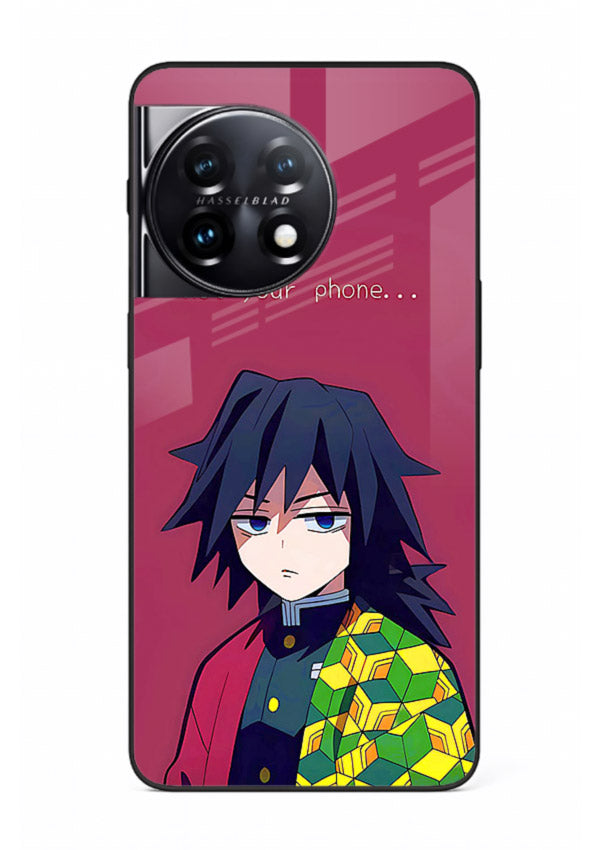 giyu water hashira demon slayer art OnePlus 11 glass cover calm portrait case