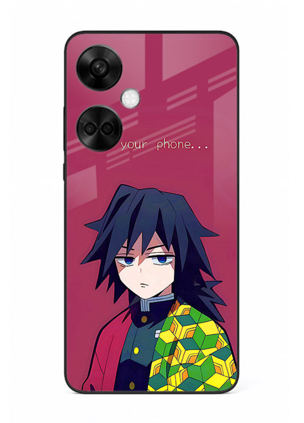 giyu water hashira demon slayer art OnePlus Nord CE3 glass cover calm portrait case