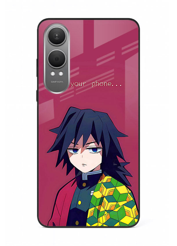 giyu water hashira demon slayer art OnePlus Nord CE4 Lite glass cover calm portrait case