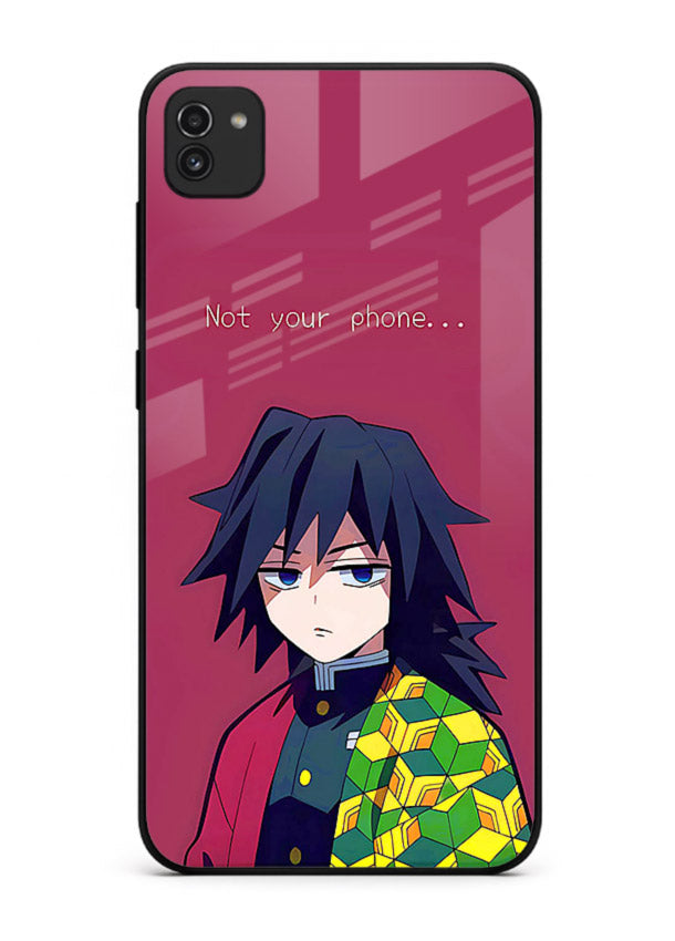 giyu water hashira demon slayer art Samsung A03 glass cover calm portrait case