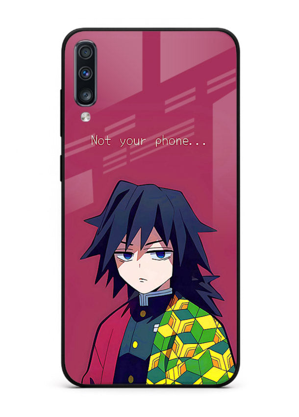 giyu water hashira demon slayer art Samsung A70 glass cover calm portrait case