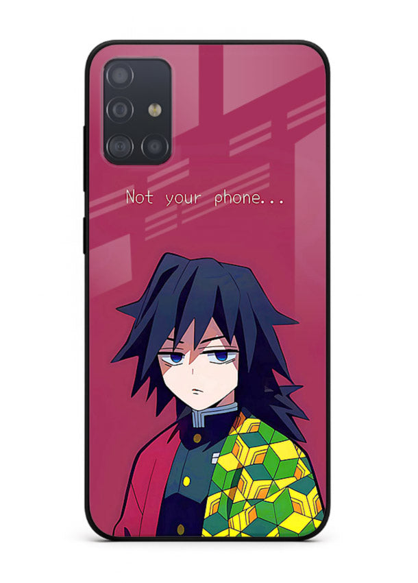 giyu water hashira demon slayer art Samsung A51 glass cover calm portrait case