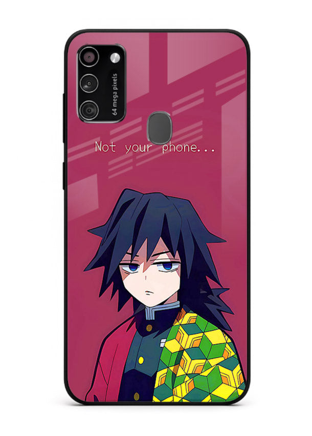 giyu water hashira demon slayer art Samsung M21 glass cover calm portrait case