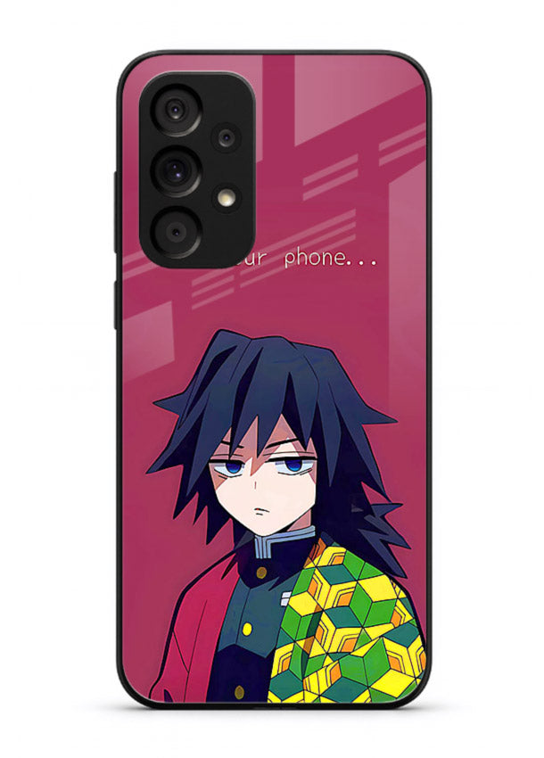 giyu water hashira demon slayer art Samsung A73 5G glass cover calm portrait case