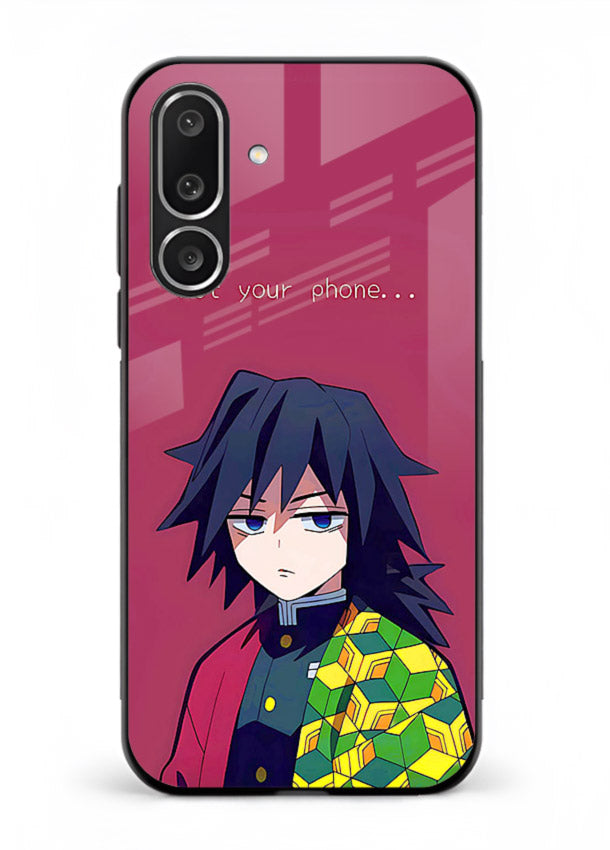 giyu water hashira demon slayer art Samsung F56 5G glass cover calm portrait case