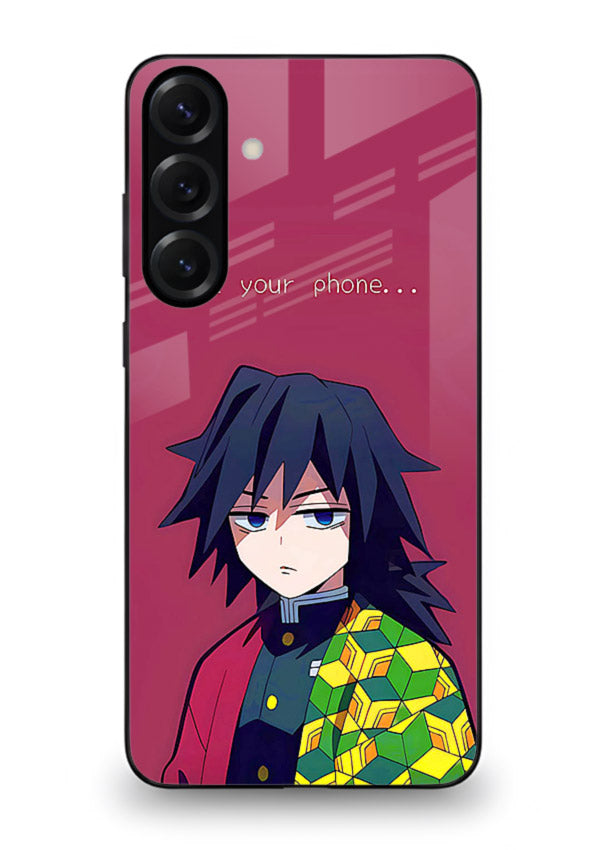 giyu water hashira demon slayer art Samsung S23 FE glass cover calm portrait case