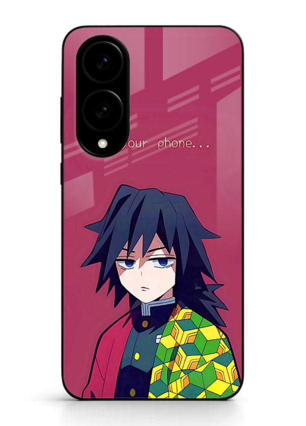 giyu water hashira demon slayer art Samsung S25 Edge glass cover calm portrait case