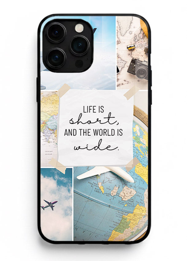 Globe Map Quote travel artwork iphone 12 pro max glass back cover