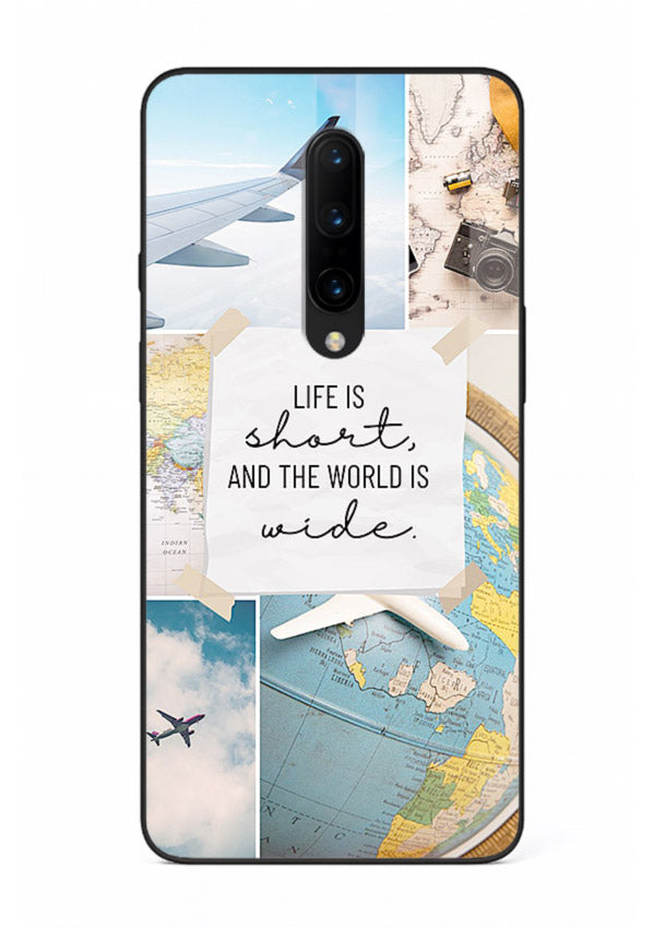 Globe Map Quote travel artwork OnePlus 7 Pro glass back cover
