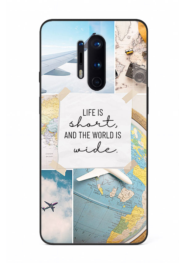 Globe Map Quote travel artwork OnePlus 8 Pro glass back cover