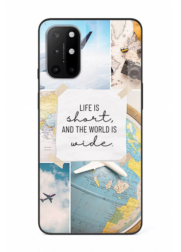 Globe Map Quote travel artwork OnePlus 8T glass back cover
