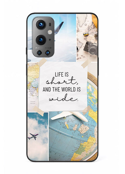 Globe Map Quote travel artwork OnePlus 9 glass back cover