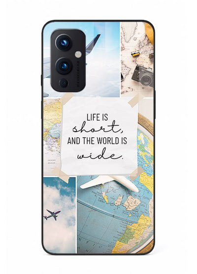 Globe Map Quote travel artwork OnePlus 9 Pro glass back cover
