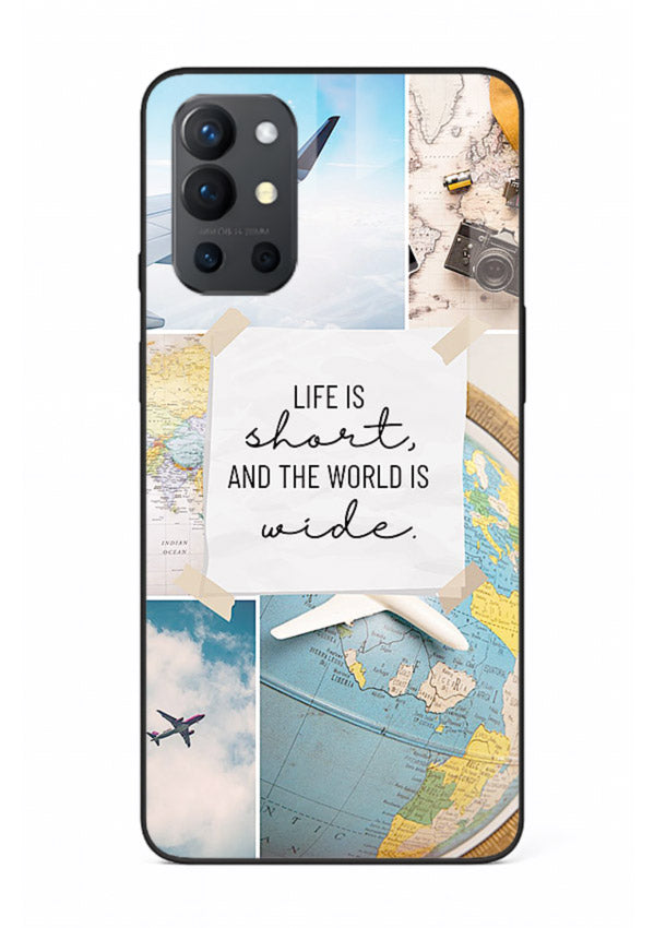 Globe Map Quote travel artwork OnePlus 9R glass back cover