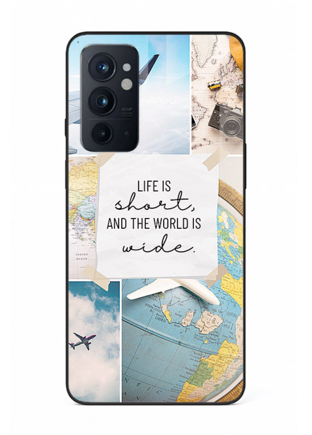 Globe Map Quote travel artwork OnePlus 9RT glass back cover