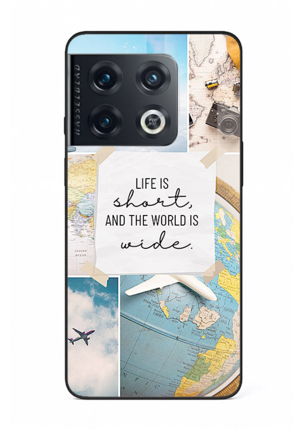 Globe Map Quote travel artwork OnePlus 10 Pro glass back cover