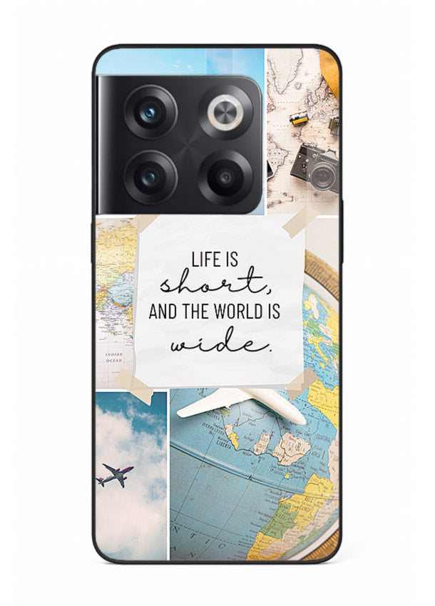 Globe Map Quote travel artwork OnePlus 10T glass back cover
