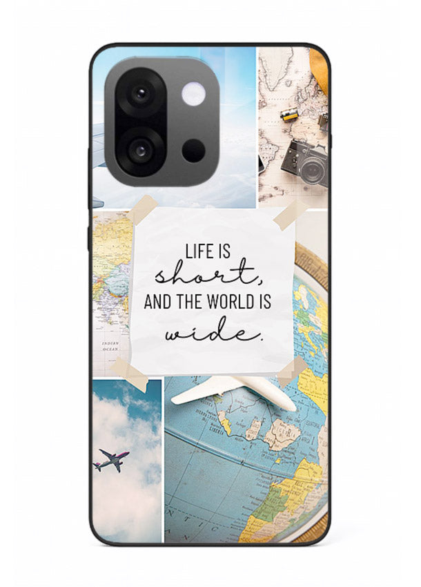 Globe Map Quote travel artwork OnePlus 13s glass back cover