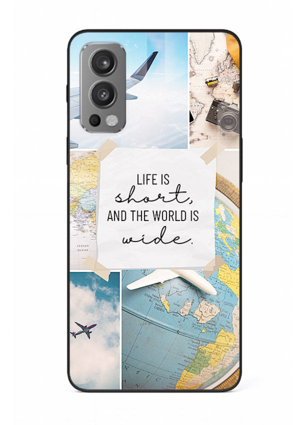 Globe Map Quote travel artwork OnePlus Nord 2 glass back cover