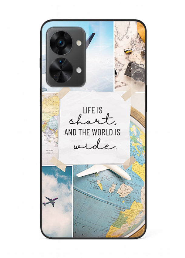 Globe Map Quote travel artwork OnePlus Nord 2T glass back cover