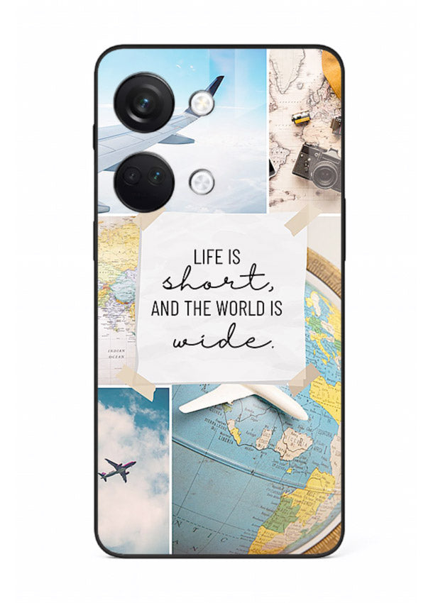 Globe Map Quote travel artwork OnePlus Nord 3 glass back cover
