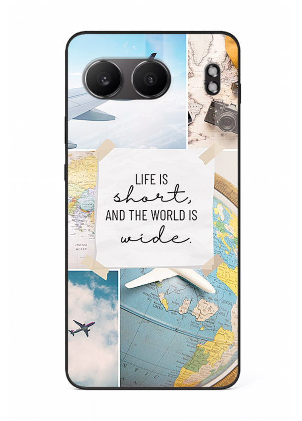 Globe Map Quote travel artwork OnePlus Nord 4 glass back cover