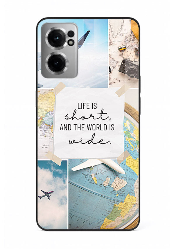 Globe Map Quote travel artwork OnePlus Nord CE2 5G glass back cover