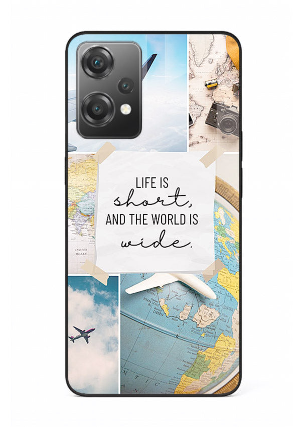 Globe Map Quote travel artwork OnePlus Nord CE2 Lite 5G glass back cover