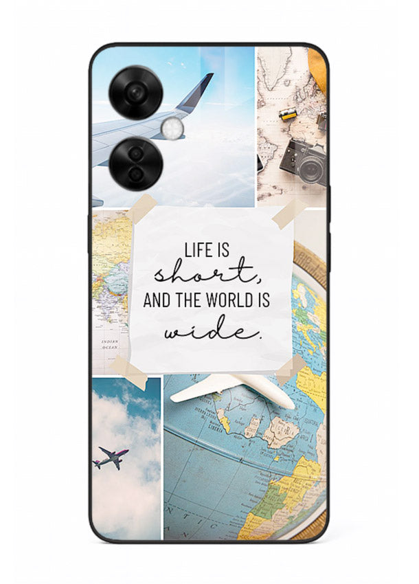Globe Map Quote travel artwork OnePlus Nord CE3 Lite glass back cover