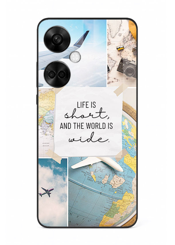 Globe Map Quote travel artwork OnePlus Nord CE3 glass back cover