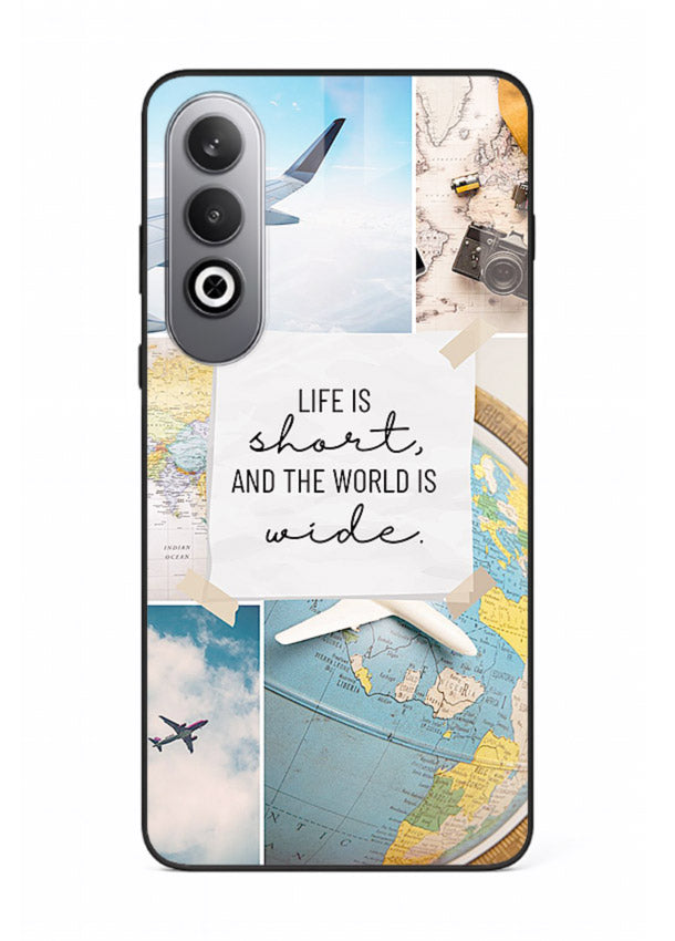 Globe Map Quote travel artwork OnePlus Nord CE4 glass back cover
