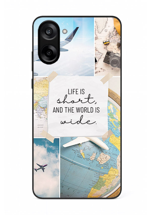 Globe Map Quote travel artwork OnePlus Nord CE5 glass back cover