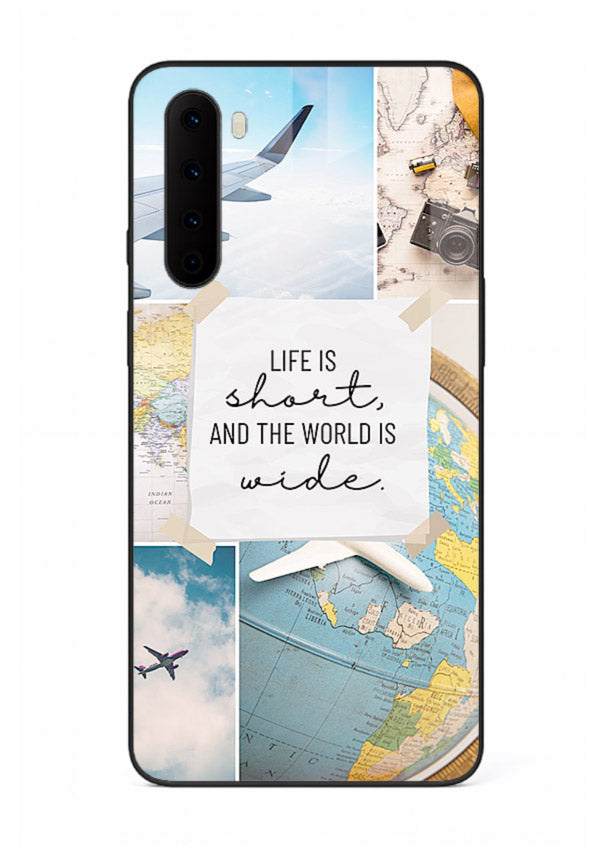 Globe Map Quote travel artwork OnePlus Nord glass back cover