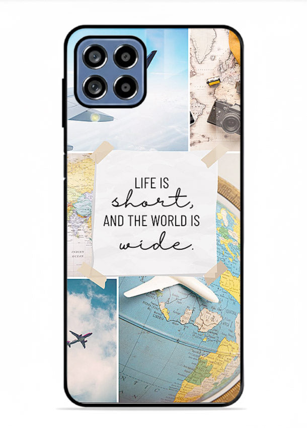 Globe Map Quote travel artwork Samsung F22 4G glass back cover