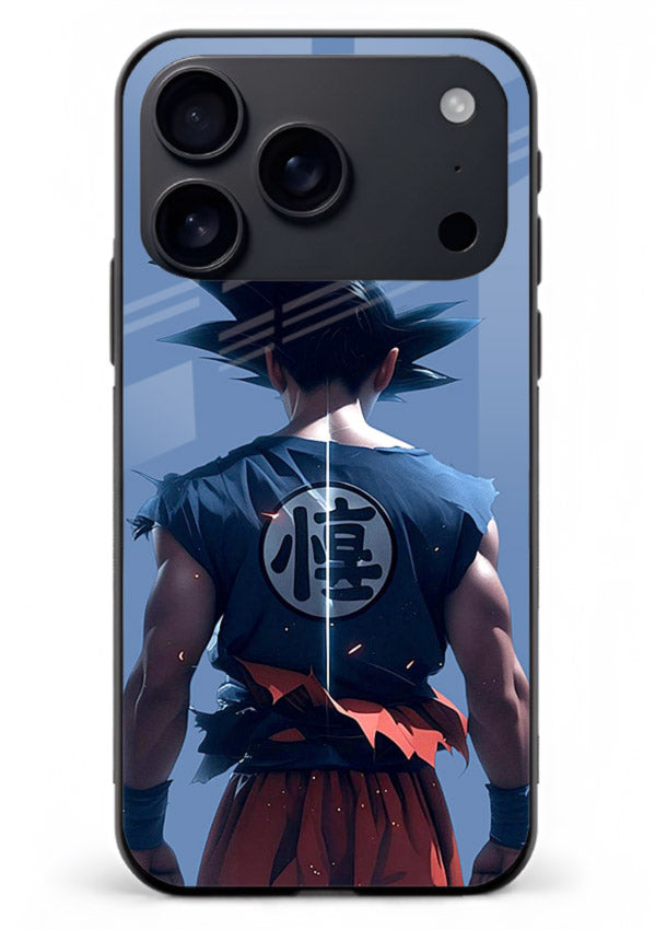 goku back view calm anime art iphone 18 pro max glass cover sunset inspired dbz case