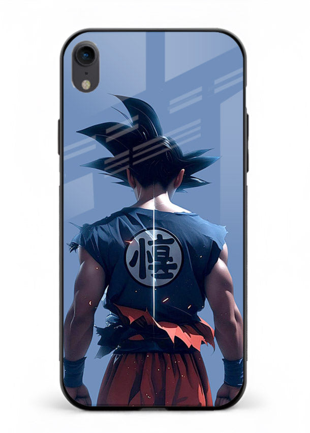 goku back view calm anime art iphone xr glass cover sunset inspired dbz case